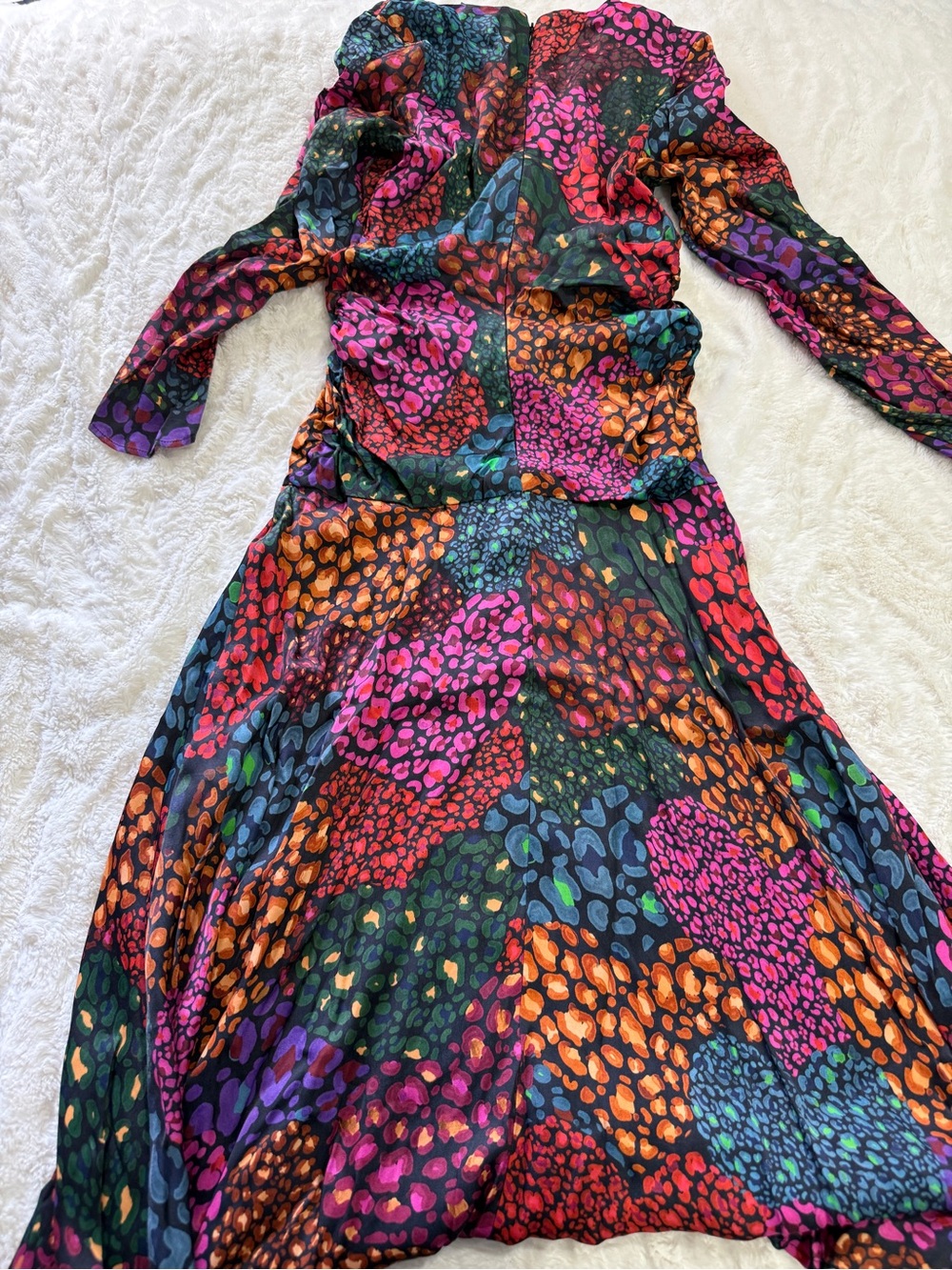 FARM Rio Colorful Leopard Ruched Midi Dress XS - Picture 10 of 10